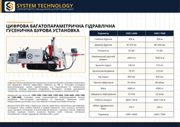 Цифрова багатопараметрична гідравлічна гусенична бурова установка CMS1